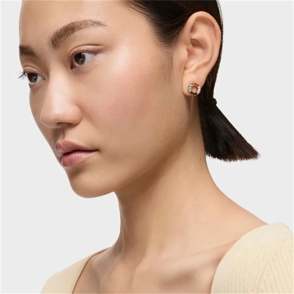 Tous Multicolor Big Circle Beaded Round Doughnut Spanish Bear Earrings Pin Stud - Picture 10 of 16